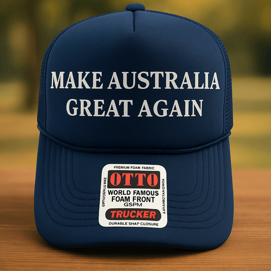 Make Australia Great Again Truckers Cap Navy High Crown - Premium - THE REAL BENNY MACK